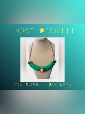 Kenneth Jay Lane Faux jade Coral Collar -Vintage Collectible -host pick